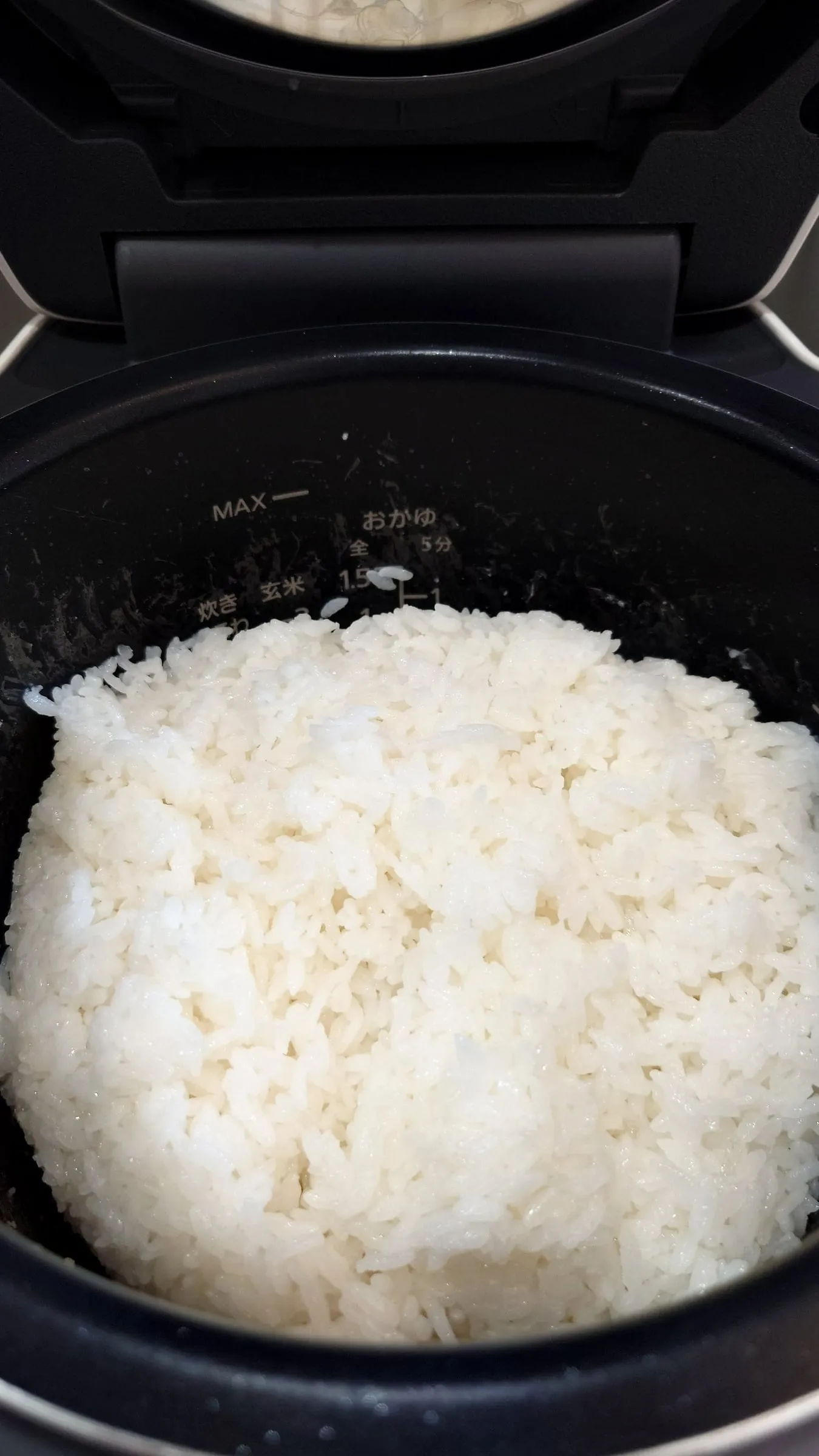 炊きたて白米の超接写。粒立ち・ツヤがはっきり見える